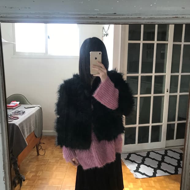 vintage eco fur jacket