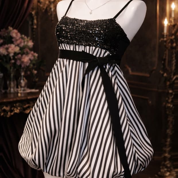 스팽글 벌룬 갸루 원피스 