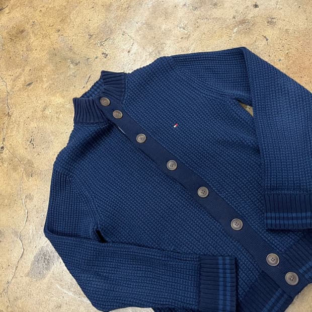[정품/M] 타미힐피거 네이비 니트 가디건 b19