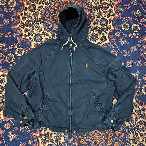 폴로랄프로렌 썬페이드 워시드 코튼 후드 집업 자켓 L 