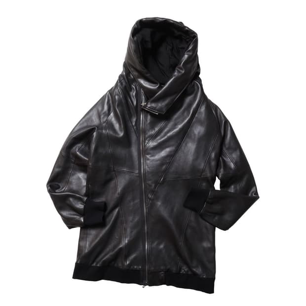 율리우스 Julius Leather Hoodie Coat