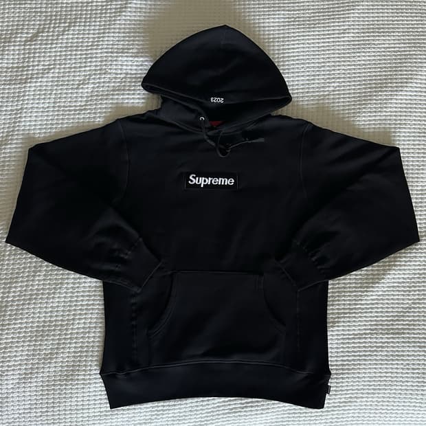 2023 F/W 슈프림 카모 박스 로고 후드티 블랙