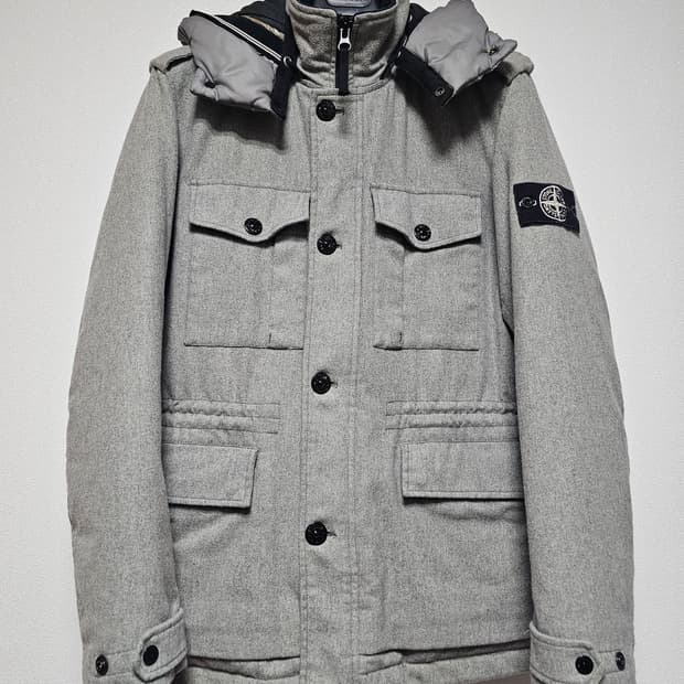 스톤아일랜드 울 블렌드 아이스 자켓