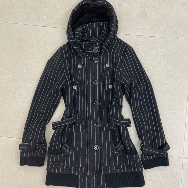 스트라이프 집업 후드자켓