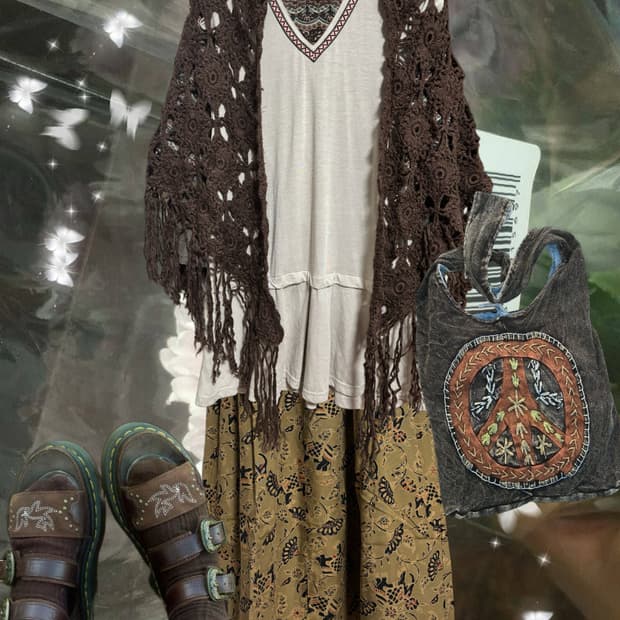 빈티지 히피모리 숄 세트