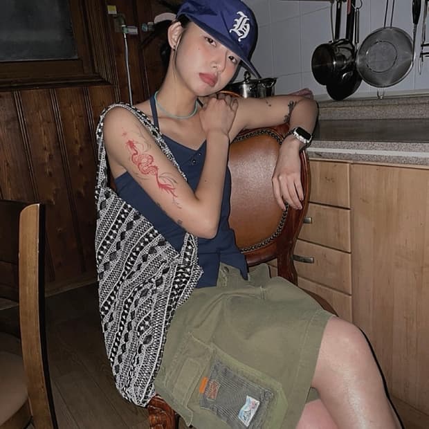 보헤미안 레이스 소프트 숄더 에코백 블랙