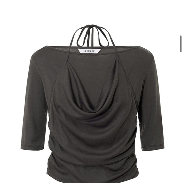 루에브르 Cowl Halter Layered Jersey Top