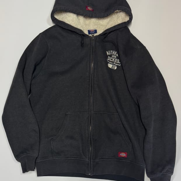 디키즈 빈티지 그레이 양털 쉐르파 후드집업 XL