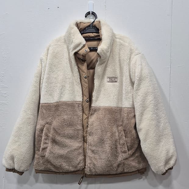 후아유 양면 후리스 패딩 오버핏 S