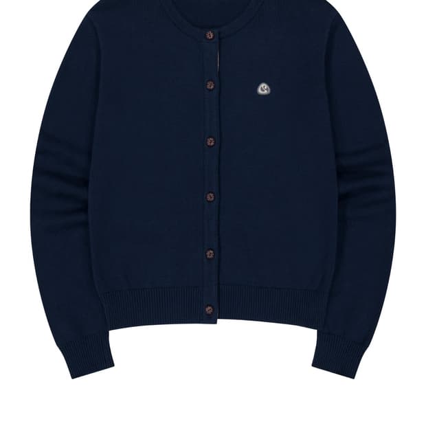 코이세이오 플라워 플라켓 가디건 네이비