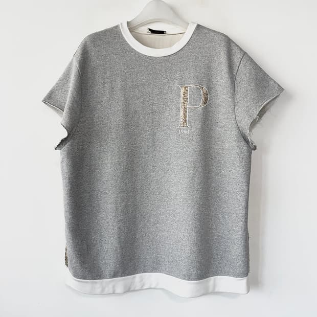 PORTS 1961 로고 실크 자카드 탑
