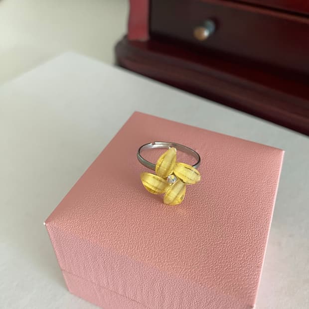 빈티지 노란꽃 반지 일본 수입 반지