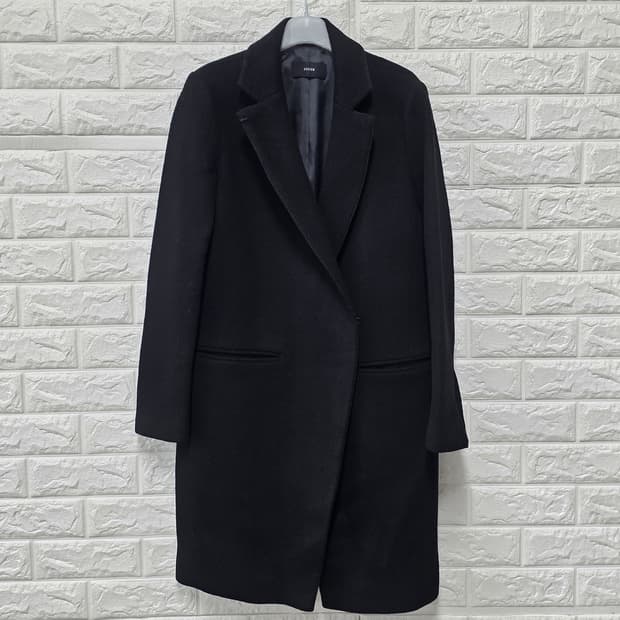 택포// 한섬 시스템 검정색 모직 코트M