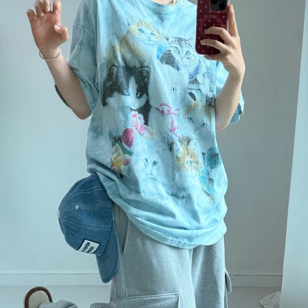 더 마운틴 타이다이 캣츠 반팔티