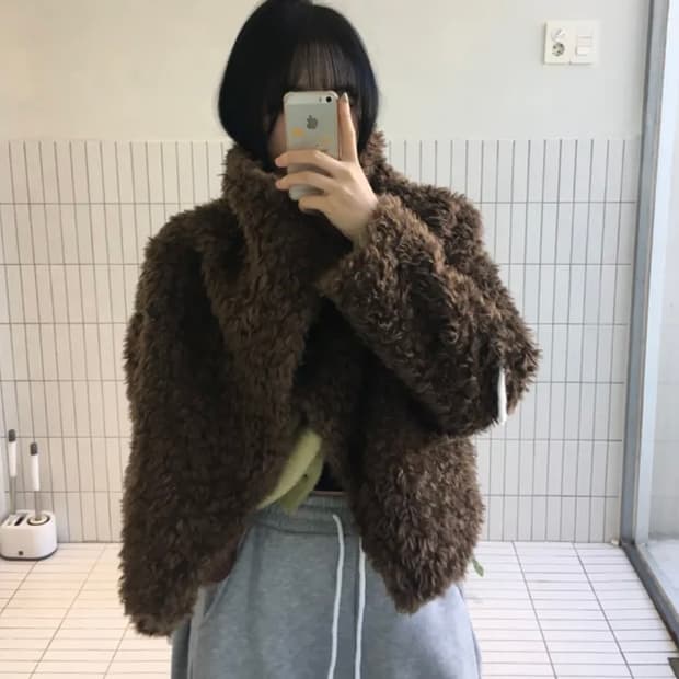 퍼 아우터 뽀글이 자켓