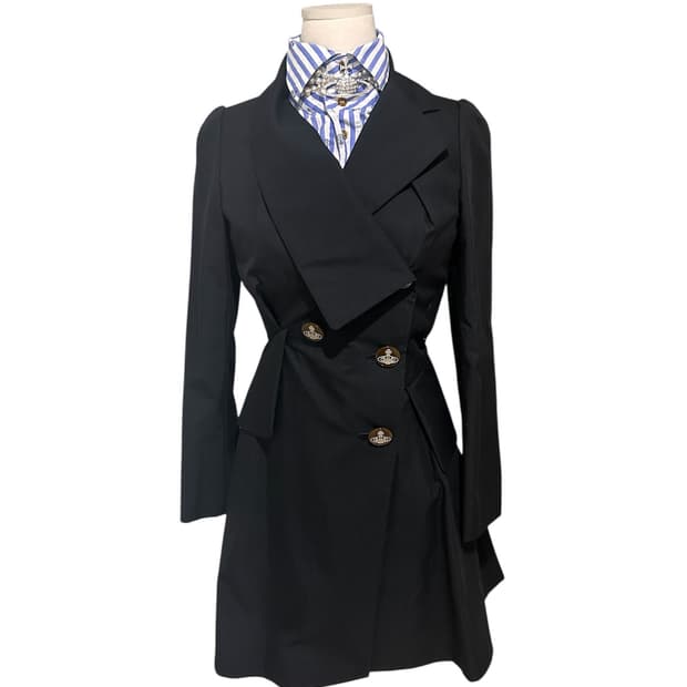 비비안웨스트우드 레드라벨 드레이핑 코튼 롱 자켓