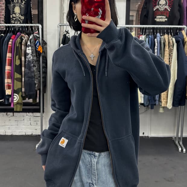 칼하트 네이비 후드집업