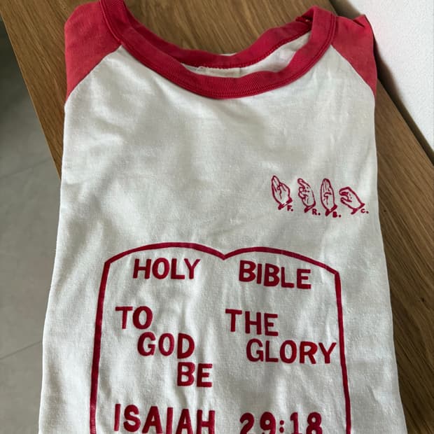 70s ”To GOD BE THE GLORY“ 3/4 Baseball T