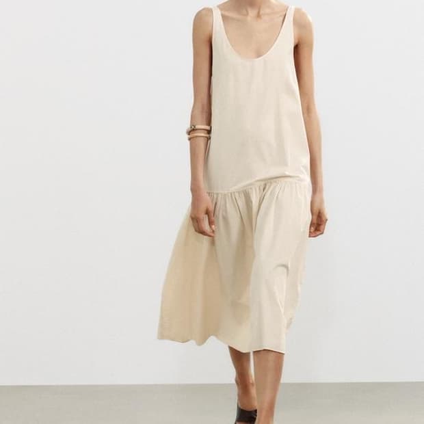 zara 자라 셔링 밑단 미디 원피스