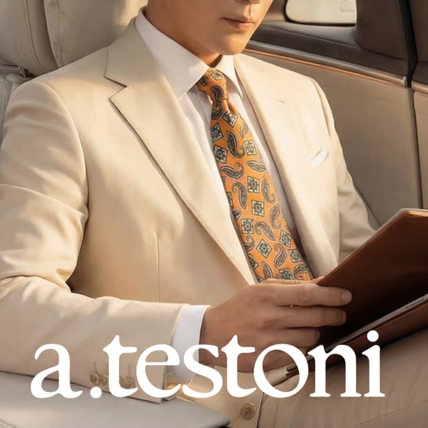 아테스토니 실크 페이즐리 패턴 넥타이 9.4cm A등급 A19763
