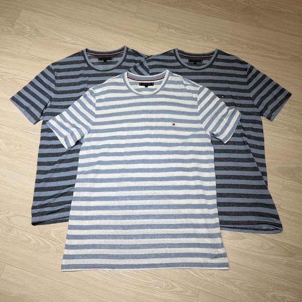 타미힐피거 스트라이프 반팔 3개 묶음 판매