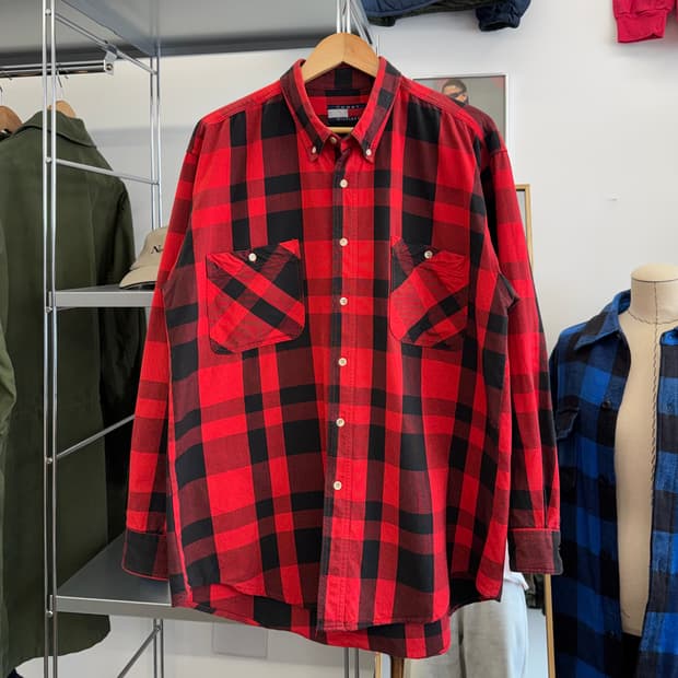 80s 타미힐피거 럼버잭 셔츠 made in KOREA (XL) 