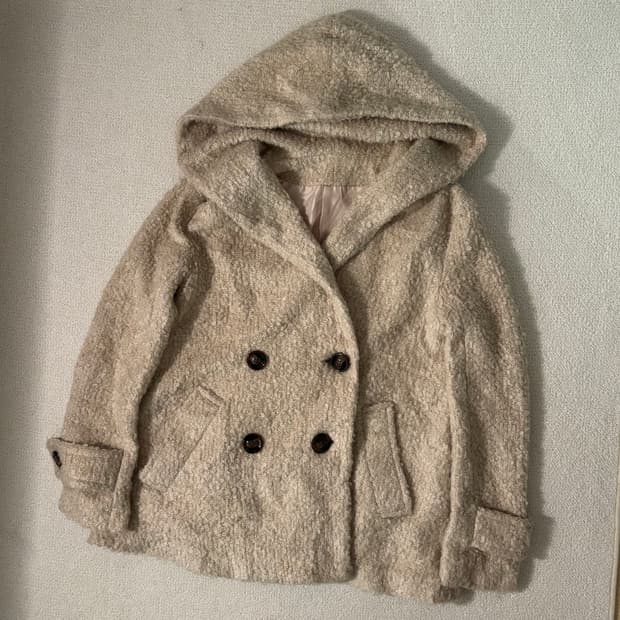 일본빈티지 모리걸 모리룩 뽀글이 후드 코트