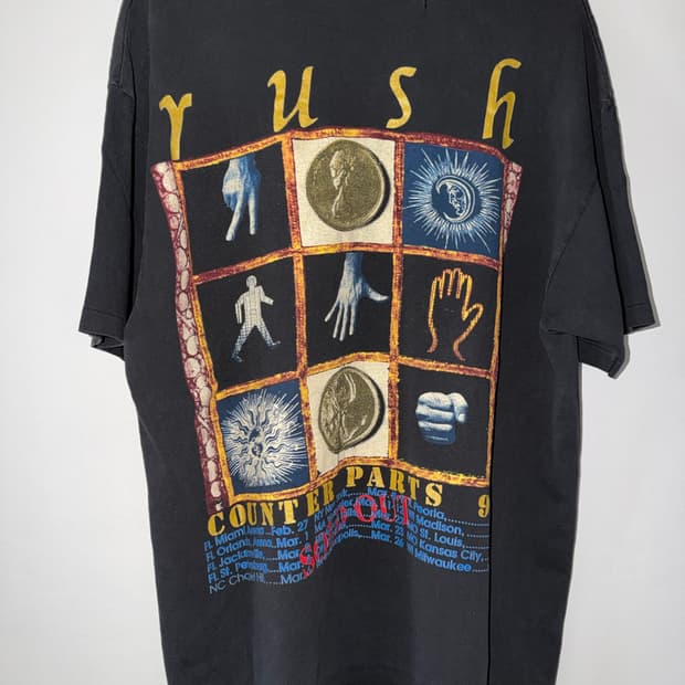 90s rush tour shirts