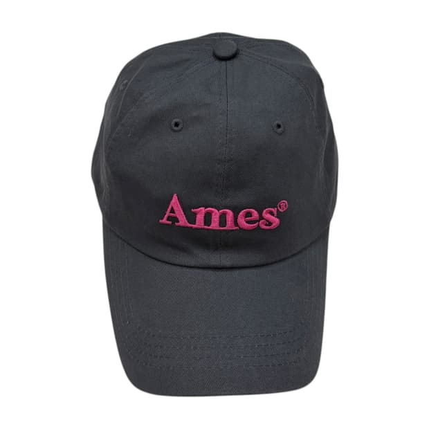 아메스 월드와이드 베이지 로고 볼캡 모자 차콜 그레이