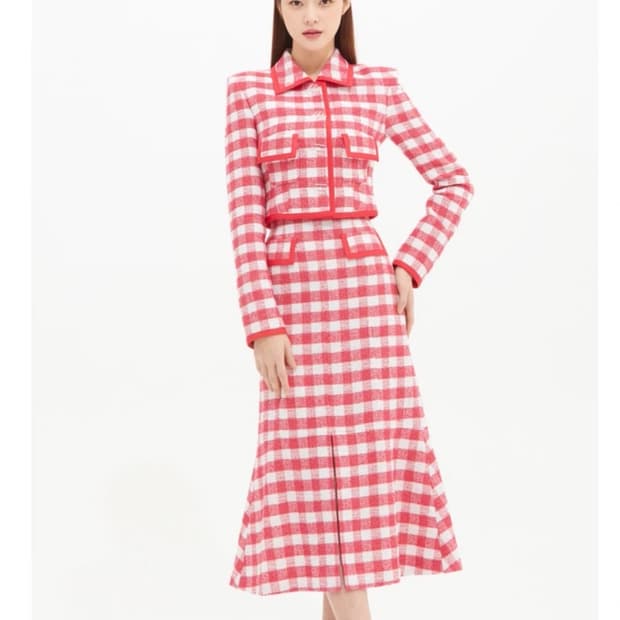 아보아보 트위드 셋업 1사이즈 (김유정 배우 착용)