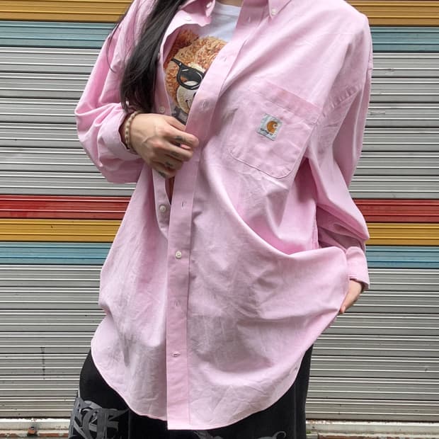 CARHARTT 핑크 오버핏 셔츠