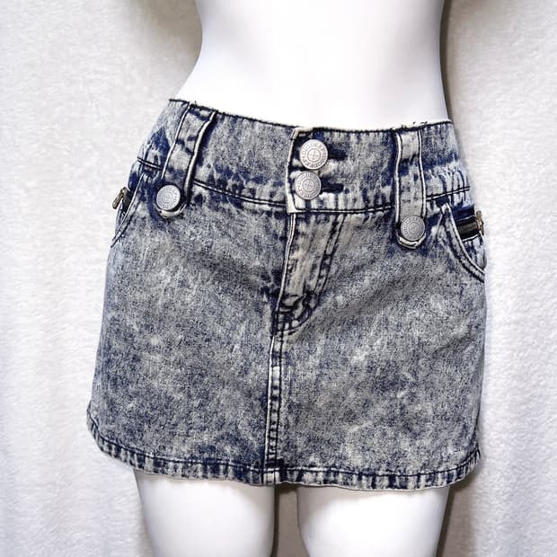 디그딥 digdeep 돌청 y2k 펑크 오네갸루 데님 초미니스커트 핀터