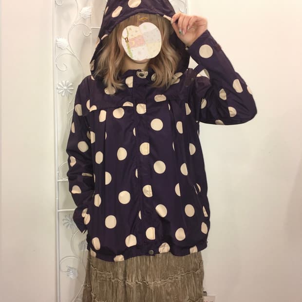 jpn vintage purple polka dot windbreaker