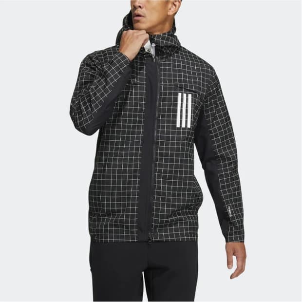 아디다스 Windproof 윈도파인체크 남성후드자켓 100
