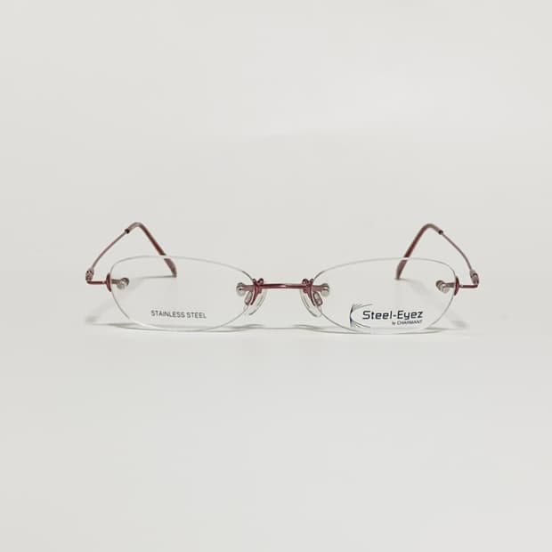 데드스탁  핑크 템플 경량 오벌무테 안경 1483