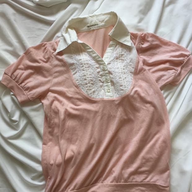 모리걸 레이스 레이어드 티셔츠