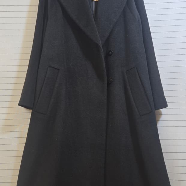마쥬 블랙 울 롱  코트
