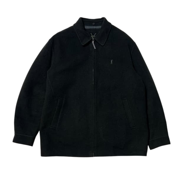 입생로랑 울 블루종 스윙탑 헤링턴 자켓 100