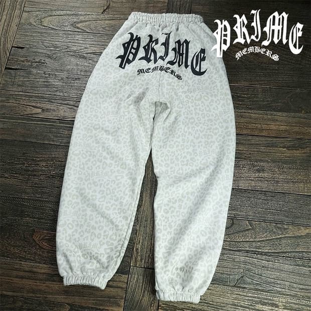[프라임멤버스] 레오파드 패턴 루즈핏 스웻 조거 팬츠 M19336