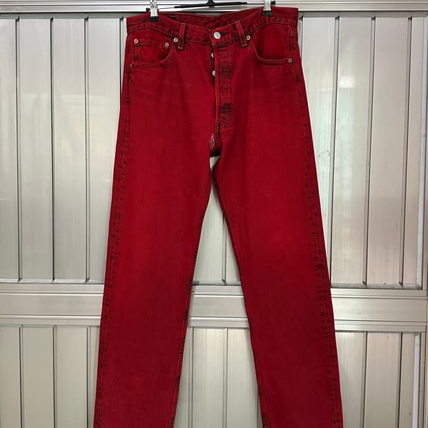 90‘ Levi's 리바이스 501 Red 데님팬츠(W33 L30)