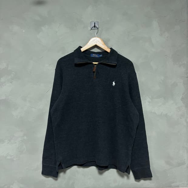 폴로 랄프로렌 신형 니트 반집업 차콜