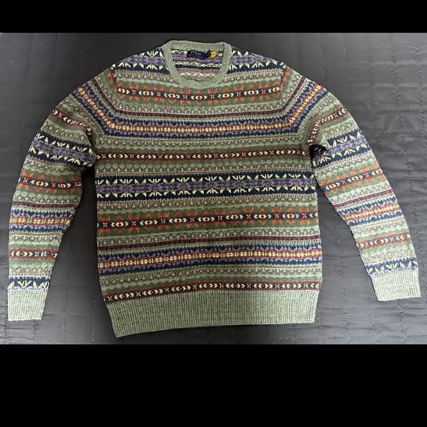 폴로 QR라벨 페어아일 스웨터