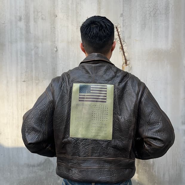 80-90’s Avirex G-1 shell leather flight 