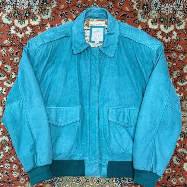 American Weekend 민트 스웨이드 블루종 A2자켓 L