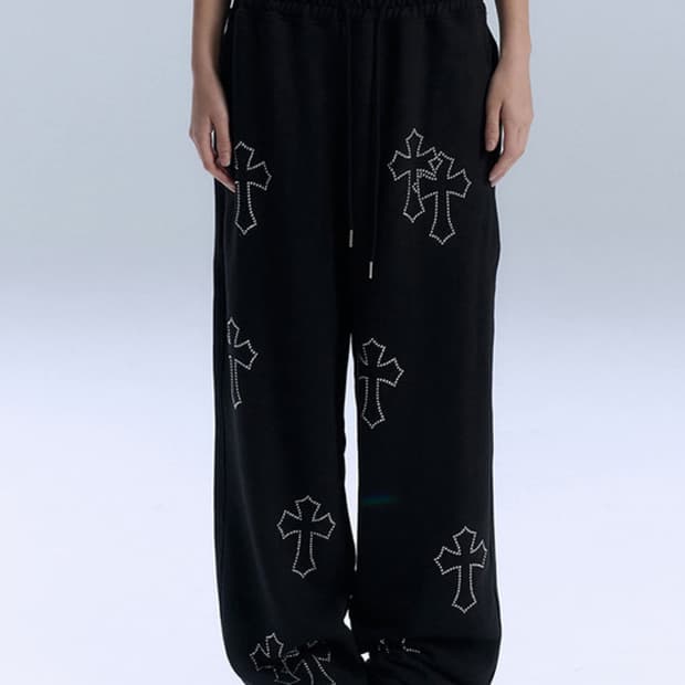 락케이크 십자가 큐빅 팬츠 크로스 조거팬츠 트레이닝