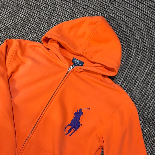 폴로 랄프로렌 오렌지 빅포니 후드집업
