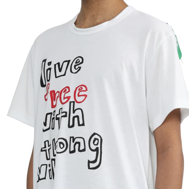 새상품 꼼데가르송 옴므플러스 리프 화이트 숏슬리브  M/L