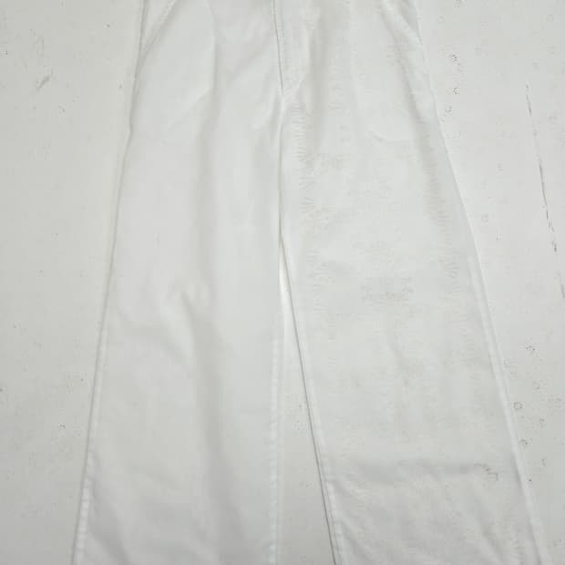 요지 야마모토 화이트 플라워 패턴 와이드 팬츠