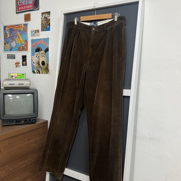 Polo Ralph Lauren 브라운 코듀로이 와이드핏 팬츠