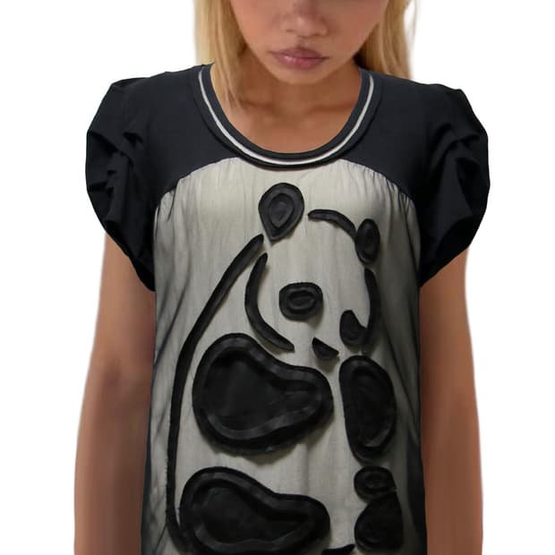 Panda Shirring Puff top